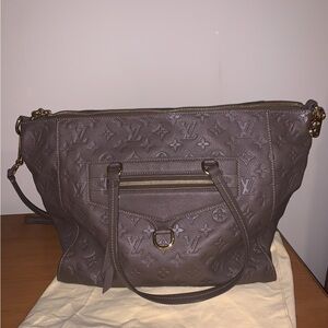Louis Vuitton Taupe Embossed Shoulder Bag